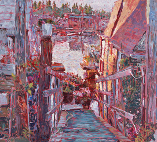 Sausalito Houseboats 1989 - California Limited Edition Print by Marco Sassone
