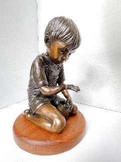 Untitled Boy Bronze Sculpture 1990 8 in  Sculpture - Jo Saylors