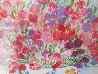 Sweet Peas Unique embellishdd 30x36 Works on Paper (not prints) by Leslie Sayour - 7 Sweet Peas Unique embellishdd 30x36 Works on Paper (not prints) by Leslie Sayour - 7
