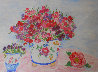 Sweet Peas Unique embellishdd 30x36 Works on Paper (not prints) by Leslie Sayour - 0 Sweet Peas Unique embellishdd 30x36 Works on Paper (not prints) by Leslie Sayour - 0