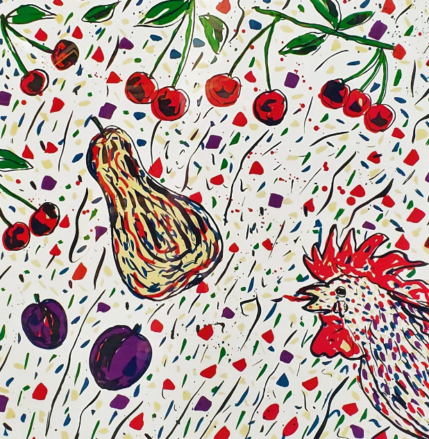 Cock and Cherries 1990 Limited Edition Print by Italo Scanga