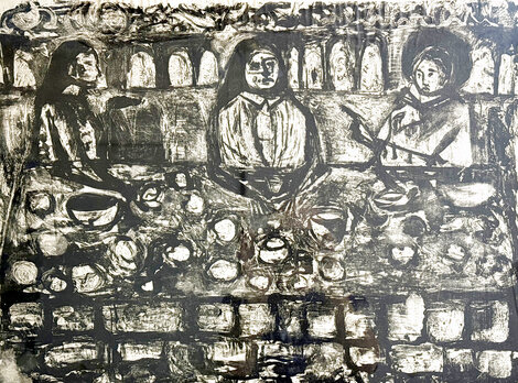 Pranzo 1959 Monotype Works on Paper (not prints) - Italo Scanga