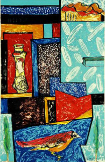 Red Bunting 1989 Limited Edition Print - Italo Scanga Red Bunting 1989 Limited Edition Print - Italo Scanga