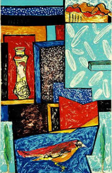 Red Bunting 1989 Limited Edition Print by Italo Scanga