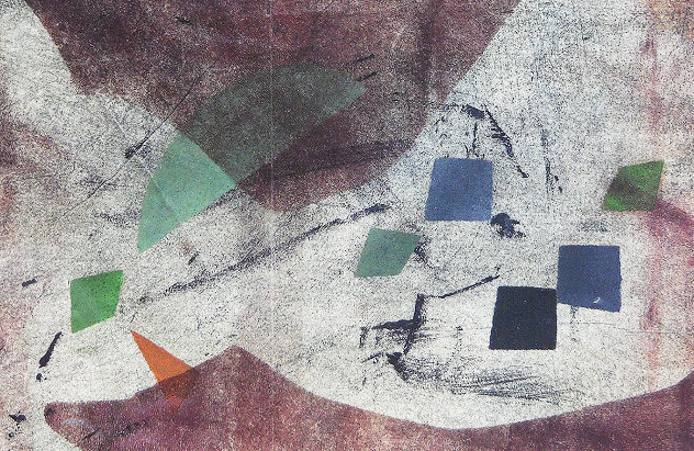 Abstract Composition Monoprint Unique 1950 Works on Paper (not prints) by Rolph Scarlett