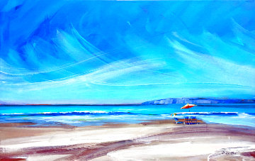 Yellow Umbrella 2006 41x64 Super Huge Original Painting - Tim Schaible Yellow Umbrella 2006 41x64 Super Huge Original Painting - Tim Schaible