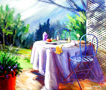 Breakfast With Monet 2014 36x42 Original Painting - Tim Schaible Breakfast With Monet 2014 36x42 Original Painting - Tim Schaible