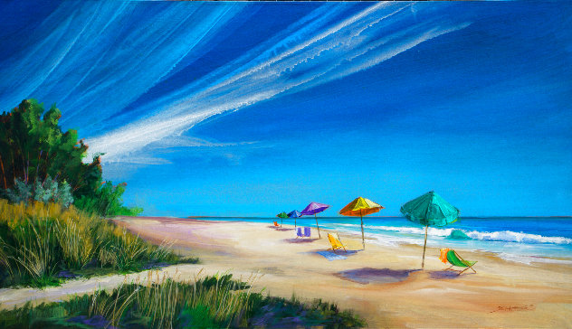 Beach Walk 2018 38x66 Huge - California Original Painting by Tim Schaible
