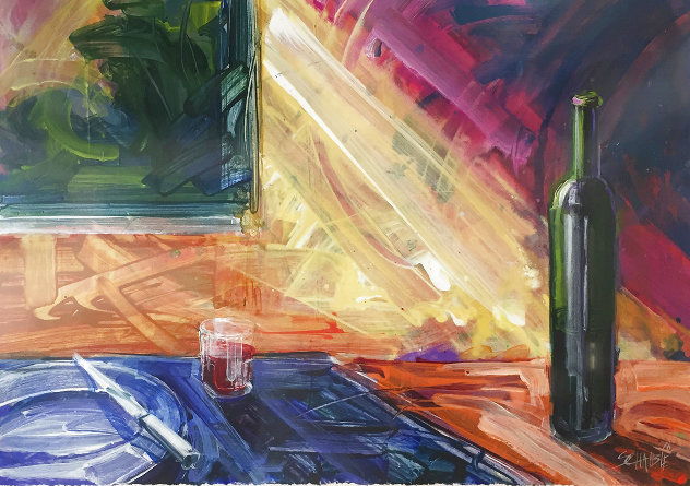 Table Wine 2014 32x41 Huge Original Painting by Tim Schaible