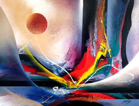 Sunrise Explosion 1992 58x81 Original Painting - Roy Schallenberg