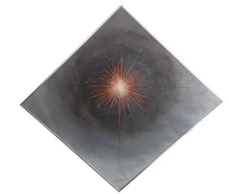 Untitled Sunburst 1980 36x36 Original Painting - Roy Schallenberg