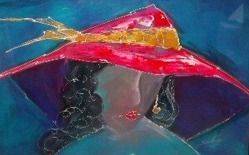 Lady With Hat 1996 40x60 Original Painting - Roy Schallenberg