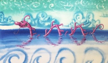 Seasserpent 2017 Limited Edition Print - Kenny Scharf Seasserpent 2017 Limited Edition Print - Kenny Scharf