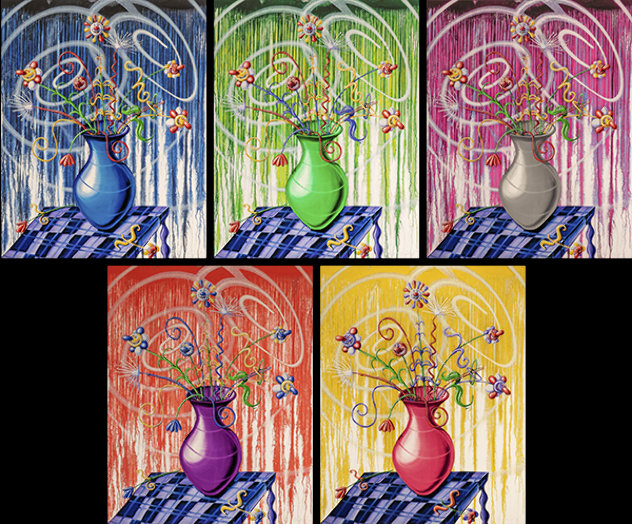 Flores X 5 2020 Suite of 5 Limited Edition Print by Kenny Scharf