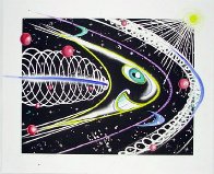 Space Traveler Hand Painted Monoprint 2011 45x55 Works on Paper (not prints) by Kenny Scharf - 1 Space Traveler Hand Painted Monoprint 2011 45x55 Works on Paper (not prints) by Kenny Scharf - 1