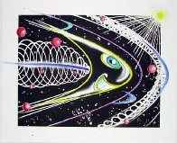 Space Traveler Hand Painted Monoprint 2011 45x55 Huge Works on Paper (not prints) by Kenny Scharf - 1