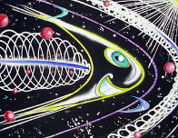 Space Traveler Hand Painted Monoprint 2011 45x55 Huge Works on Paper (not prints) by Kenny Scharf - 0