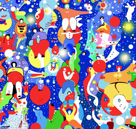 Bubble People 2023 Embellished Limited Edition Print - Leo Schimanszky