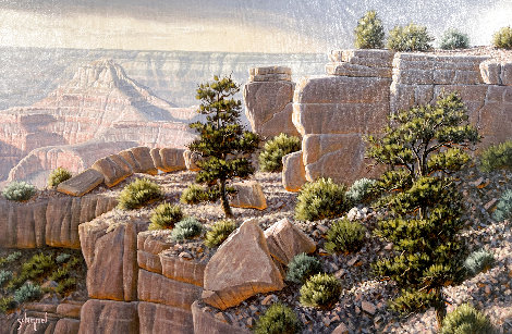 Evening on the South Rim 1987 34x36 - Grand Canyon National Park, Arizona - Signed Twice Original Painting - Schim Schimmel