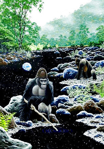 Eternal River PP 1997 - Framed Giclee on Canvas - Huge 44x32 by Schim Schimmel