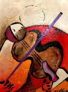 Solo Note 2008 25x21 Original Painting - David Schluss Solo Note 2008 25x21 Original Painting - David Schluss