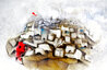 Jericho 1990 -  25x40 Huge Works on Paper (not prints) by David Schluss - 3