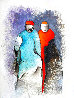 Two People 1990 40x25 Huge Works on Paper (not prints) by David Schluss - 0