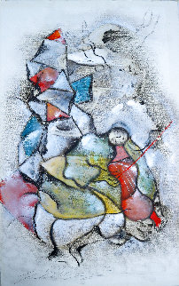 Le Violoniste 1989 40x25 Original Painting - David Schluss Le Violoniste 1989 40x25 Original Painting - David Schluss