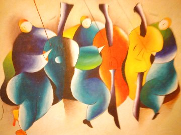 Chorus 1995 47x78 Huge Original Painting - David Schluss Chorus 1995 47x78 Huge Original Painting - David Schluss