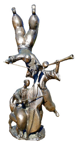 Fiddler Bronze Sculpture 2004 23 in Sculpture - David Schluss