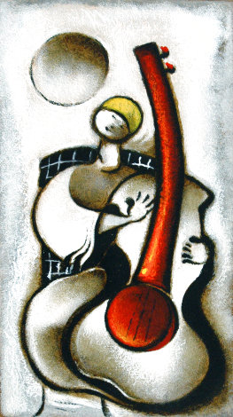 Guitar Melody Serigraph on Paper Limited Edition Print - David Schluss