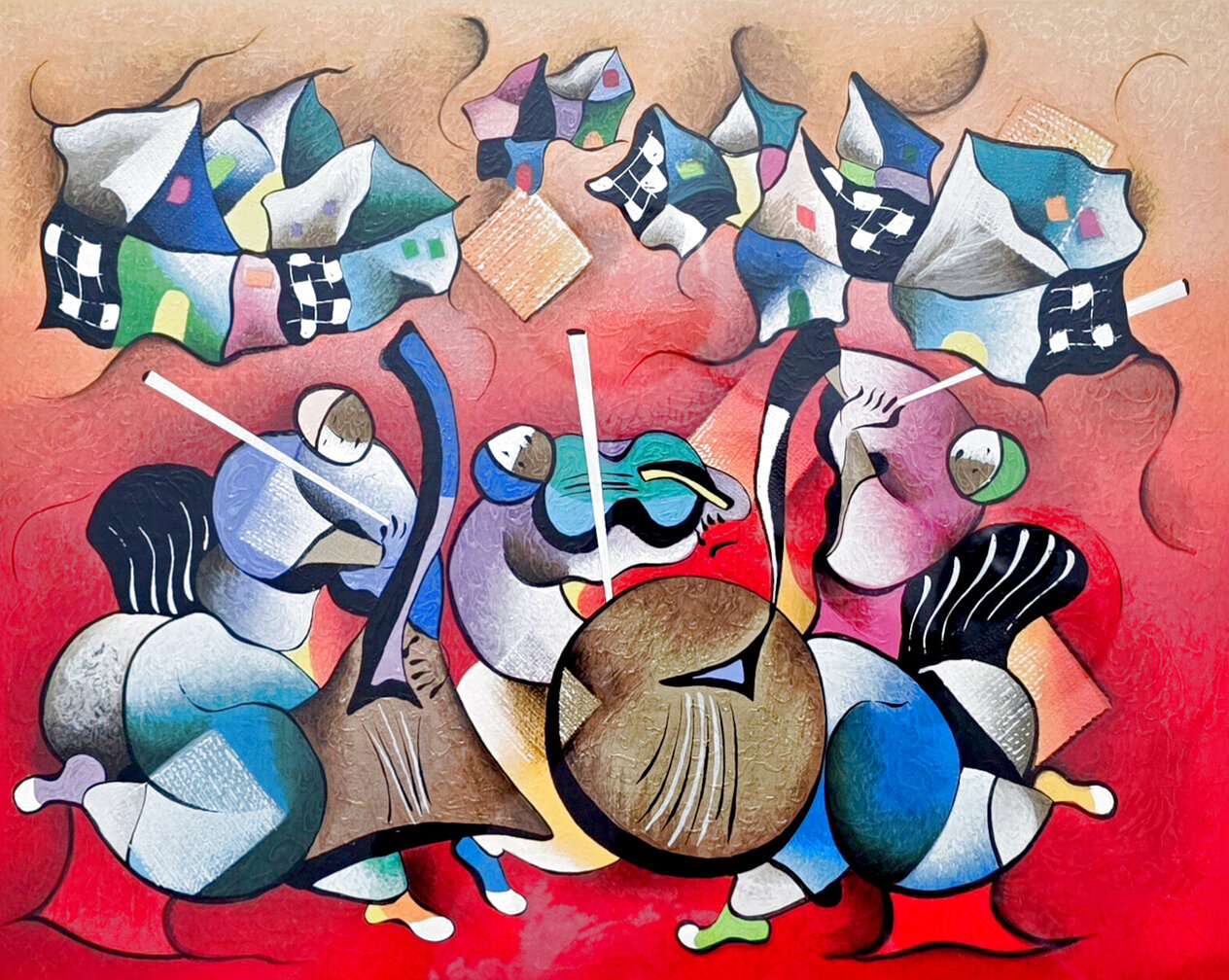 Ruby Village 2005 Framed Limited Edition Serigraph 12x15 by David ...