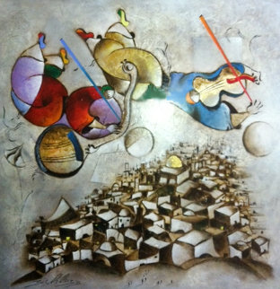 Music Over Jerusalem 2005 75x74 Original Painting - David Schluss Music Over Jerusalem 2005 75x74 Original Painting - David Schluss