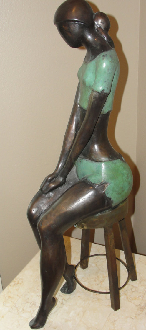 Camilia Bronze Sculpture 24 in Sculpture by David Schluss