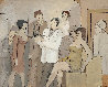 Cocktail Party, Group of Men and Women 23x27 Works on Paper (not prints) by David Schneuer - 2