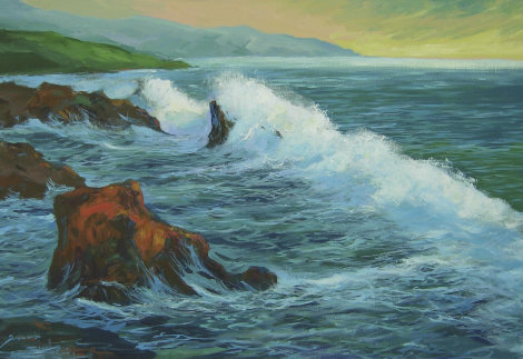 Early Morning Surf 24x36 Original Painting - Michael Schofield