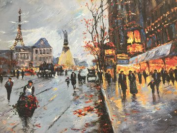 Flower Seller 2014 32x25 Original Painting - Michael Schofield Flower Seller 2014 32x25 Original Painting - Michael Schofield