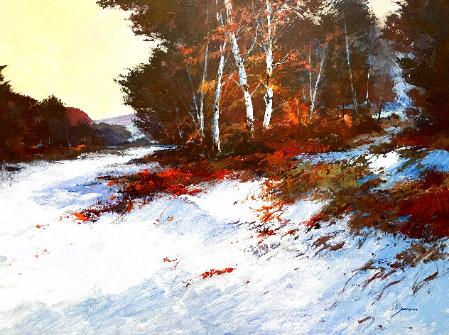 Winter Birch 40x51 Huge Original Painting by Michael Schofield