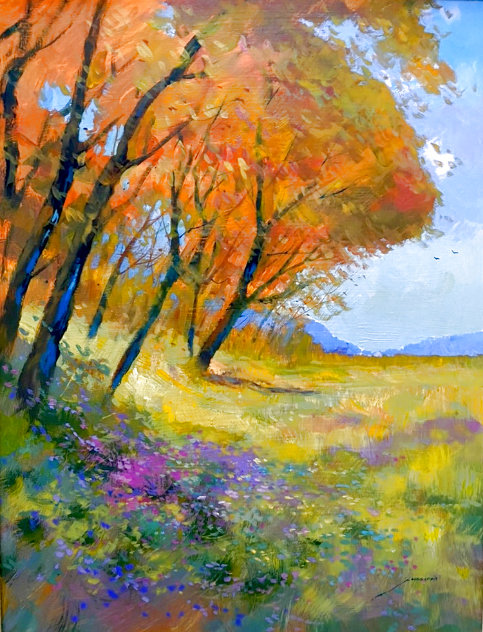 Autumn Beginning 34x29 Original Painting by Michael Schofield