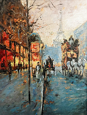 Parisian Winter 2010 33x26 - France Original Painting - Michael Schofield