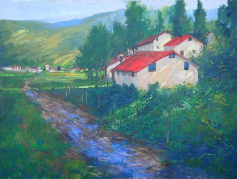 Country Road in Tuscany 2007 30x40 Huge Original Painting - Michael Schofield