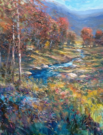 Untitled Autumn Landscape 55x43 Huge Original Painting - Michael Schofield