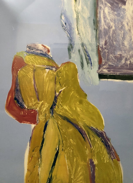 Mystery Woman Monotype 1986 58x48 Huge Works on Paper (not prints) - Fritz Scholder