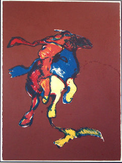 Indian on Galloping Horse After Remington #2, Third State 1976 Limited Edition Print - Fritz Scholder