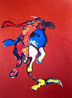 Indian on Galloping Horse After Remington #2, Third State 1976 Limited Edition Print - Fritz Scholder Indian on Galloping Horse After Remington #2, Third State 1976 Limited Edition Print - Fritz Scholder