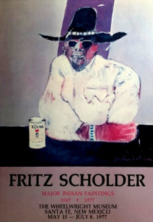 Indian - Enjoying Coors Poster 1977 HS Limited Edition Print - Fritz Scholder Indian - Enjoying Coors Poster 1977 HS Limited Edition Print - Fritz Scholder