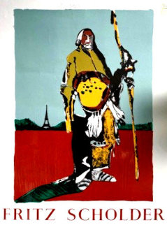 Indian in Paris Poster HS Limited Edition Print - Fritz Scholder Indian in Paris Poster HS Limited Edition Print - Fritz Scholder