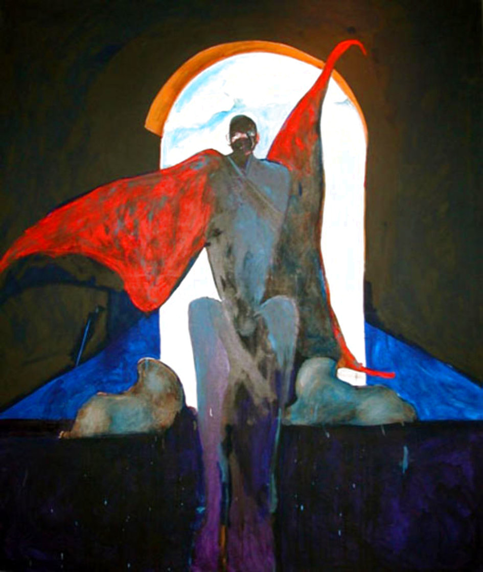 Possession With Clouds 1989 82x70 Super Huge Original Painting by Fritz Scholder Possession With Clouds 1989 82x70 Super Huge Original Painting by Fritz Scholder