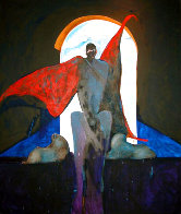 Possession With Clouds 1989 82x70 Super Huge Original Painting by Fritz Scholder - 0 Possession With Clouds 1989 82x70 Super Huge Original Painting by Fritz Scholder - 0