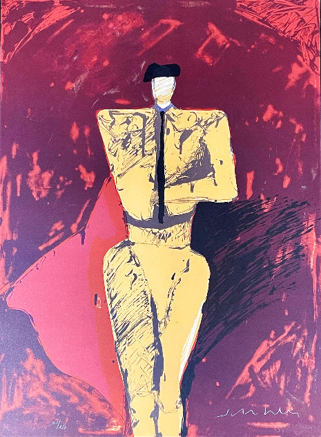 From Barcelona Portraits Suite: Portrait of a Matador 1982 - Hand Signed Limited Edition Print by Fritz Scholder